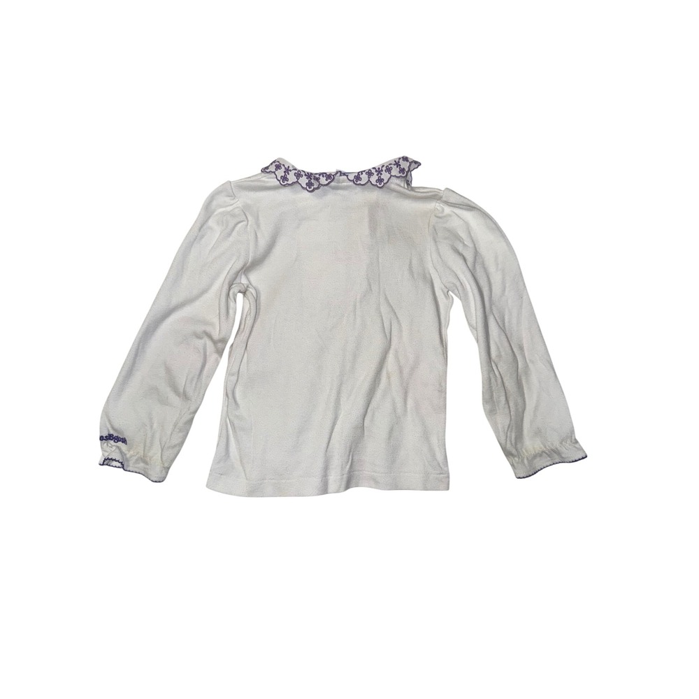Vtg OshKosh B'Gosh Girls Purple Corduroy Overalls Embroidered Blouse Set Size 5 - Picture 4 of 5